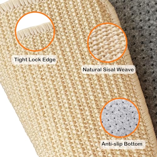 Rabbit Scratching Pad Natural Sisal Bunny Scratch Pad 16 x 12 Inch, Claws and Teeth Care Rabbit Scratcher Mats Chew Toys Indoor Bunny Accessories for Bedding Biting Sleeping Resting(2 Pack) - color: Beige-1, size: 15.7" x 11.8" (2 Pack)