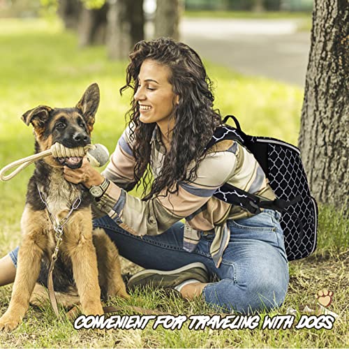 BAGLHER Dog Travel Bag Backpack, Airline Approved Pet Supplies Backpack, Dog Travel Bag with 2 Silicone Collapsible Bowls and 2 Food Baskets DLBlack - color: DLBlack
