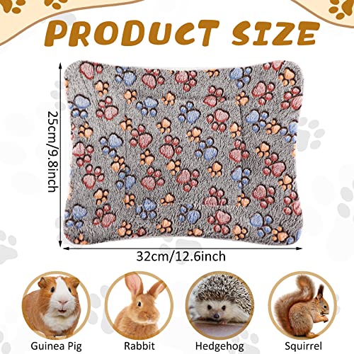 4 Pack Ultra Soft Dog Cat Bed Mat Small Animal Guinea Pig Bed with Cute Print Reversible Fleece Dog Crate Kennel Pad Cozy Washable Thickened Hamster Pet Beds Mat(13 x 10 Inches,Gray) - color: Gray, size: 13 x 10 Inches