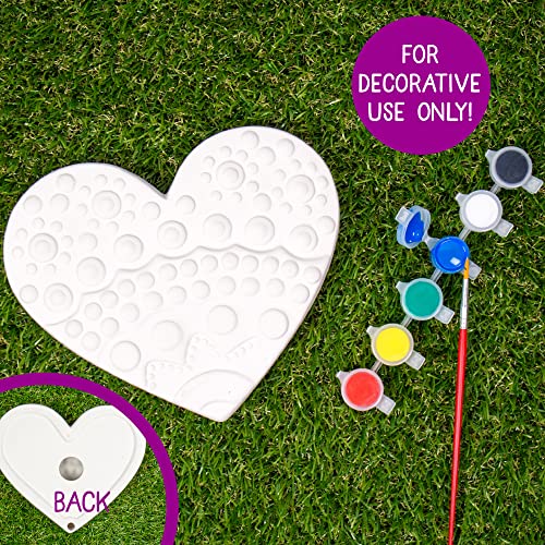 Creative Roots Mosaic Heart Stepping Stone, Includes 7-Inch Ceramic Stepping Stone & 6 Vibrant Paints, Mosaic Stepping Stone Kit, Paint Your Own, DIY Stepping Stone Kit for Kids Ages 8+ - style: Heart