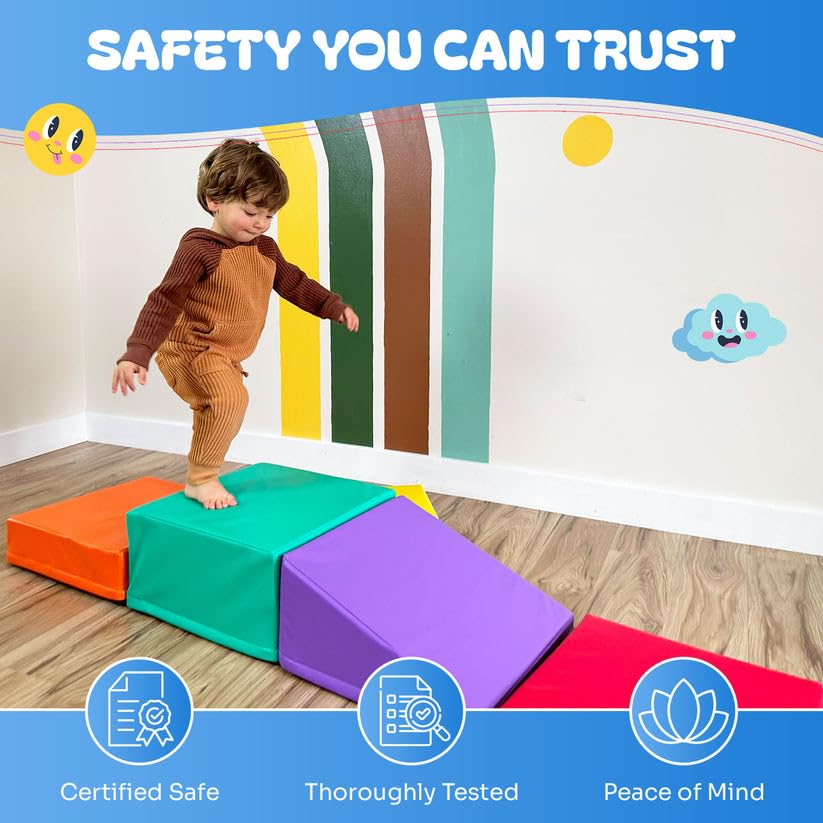 New Bounce Toddler Climbing Toys - Soft Play Set for Kids - Foam Climbing Blocks - Safe Soft Gym Equipment - Great for All Ages