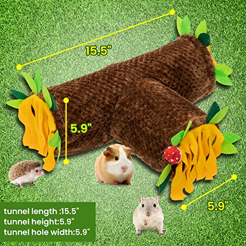 Guinea Pig Hideout, 3 Way Collapsible Small Animal Tunnel Cage Accessories | Playing & Sleeping & Resting Pet Tubes Toy Small Pet Supplies for Rat, Guinea Pig, Hedgehog, Ferret, Chinchilla, Hamster