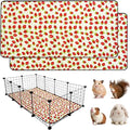 2 Pack Guinea Pig Cage Liners, 12"x 24" Washable Waterproof Bedding for Rabbit, Bunny, Hamster & Small Animals, Reusable Super Absorbent Pee Pads for C&C Cage, Strawberry Print - size: 12x24 inch 2pack