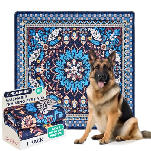 Washable Pee Pads, Super Absorbent Puppy Pads, 2 Pack 72"x72" | Reusable Dog Training Pads, Leakproof With Waterproof Non-Slip Backing For Crates, Floors, Indoor Potty & Furniture - color: Blue Medallion, size: 72"*72"(Pack of 1)