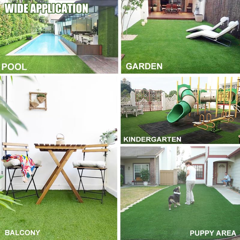Artificial Grass Turf 0.4 Inch 1FTX17FT Synthetic Grass Mat Fake Grass Indoor Outdoor Rug Grass Carpet Custom Sized for Garden Lawn Landscape Balcony - size: 1FTX17FT