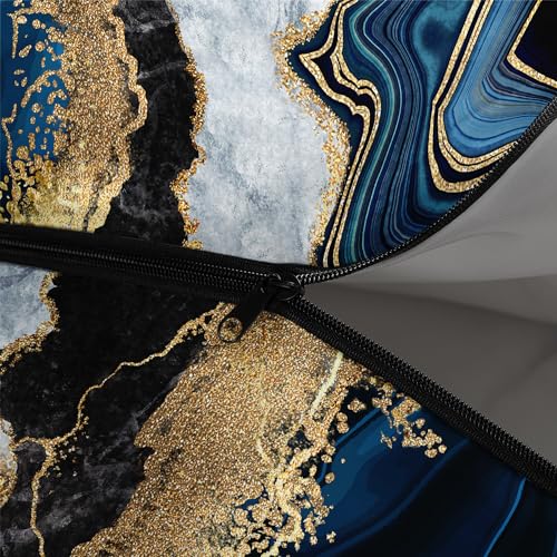 Sleeping Bags for Adults and Kids Backpacking Camping Sleeping Bags for Girls and Boys Lightweight Waterproof Cold/Warm 3-Season - color: Blue Gold Marble