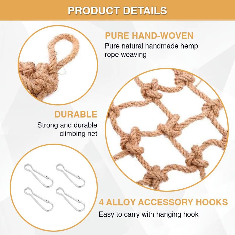 2 Packs Natural Bird Rope Net Parrot Swing Hammock for Birds Parrot Ladder Macaw Hanging Hammock Activity Toy for Rats Parakeet Cockatiel Cockatoo Conure African Grey Budgie（M 14x11inch） - size: M 14x11inch