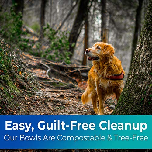 Biodegradable Pet Bowls, 25 Pack, 8 Oz, 1 Cup, Germ-Free, Allergen-Free, Sturdy, Leakproof, Recycled Wheatstalk Material, Suitable for Dogs and Cats - size: 25
