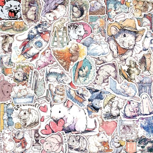 100 PCS Rat Stickers Pack – Waterproof Decals for Water Bottles, Laptops, Phones, Notebook, Cars – Cool Vibrant Graphics for Rat Enthusiast - color: Rat