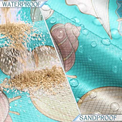 BYDOLL Beach Blanket Waterproof Sandproof,78''X81''/78''X110'' Large Sand Free Oversized Lightweight Sand Resistant Blanket, Picnic Mat for Beach Travel Camping Hiking Essentials - color: Conch, size: 78''X81"