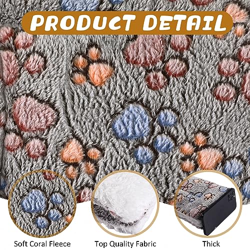 4 Pack Ultra Soft Dog Cat Bed Mat Small Animal Guinea Pig Bed with Cute Print Reversible Fleece Dog Crate Kennel Pad Cozy Washable Thickened Hamster Pet Beds Mat(13 x 19 Inches,Gray) - color: Gray, size: 13 x 19 Inches