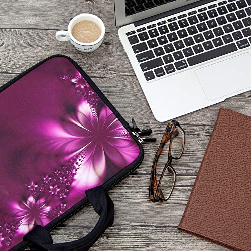11 11.6 12 12.5 13 inches Case Laptop/Chromebook/Notebook PC Messenger Bag Tablet Travel Case Neoprene Handle Sleeve with Shoulder (11-13.3 inch, Flowers) - color: Flowers, size: 11-13.3 inch