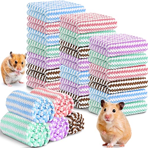 Moukeren 20Pcs Guinea Pig Fleece Bedding Blankets Bulk Washable Small Animal Fleece Cage Liners Pet Wash Cloth Sleeping Mat Cover for Hamster Chinchilla Rabbit Hedgehog(Multicolor, 12 x 12 Inch) - color: Multicolor, size: 12 x 12 Inch, style: Modern