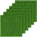 KISEER 6 Pack Fairy Garden Grass 6 x 6 Inches Miniature Artificial Craft Grass for Dollhouse Ornament DIY Decoration - size: 6 Pack 6 x 6
