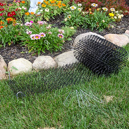 Tapix Cat Scat Mat with Spikes (8 ft.) – Cat Deterrent Strips for Garden, Yard & Furniture, Indoor & Outdoor, 6 Staples Included - size: 8 x 12 inch