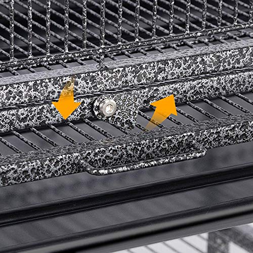Yaheetech 69" Large Bird Cage for Parakeets, Budgies, 3-Tier Flight Cage | Detachable Rolling Stand, Easy Cleaning Slide-out Tray, Multi-door Access, 0.4'' Bar Spacing, Free Accessories - color: Black