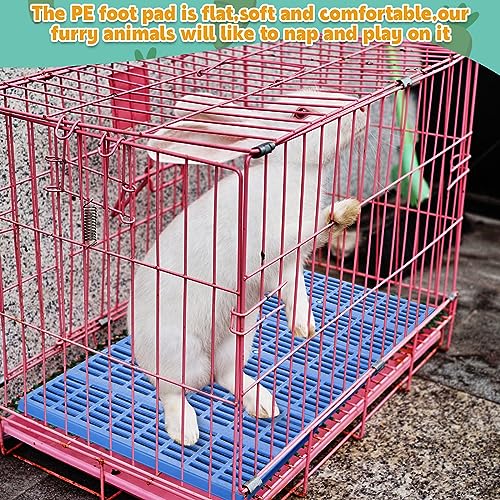 12 Pcs Plastic Rabbit Cage Mat, Rabbit Floor Mat Foot Resting Pads for Small Animal Hamster Chinchilla Rat Guinea Pig, Mats Feet Pads for Pet Dogs Cats Bunny, 13.4 x 9.8 x 0.3 Inch, Blue