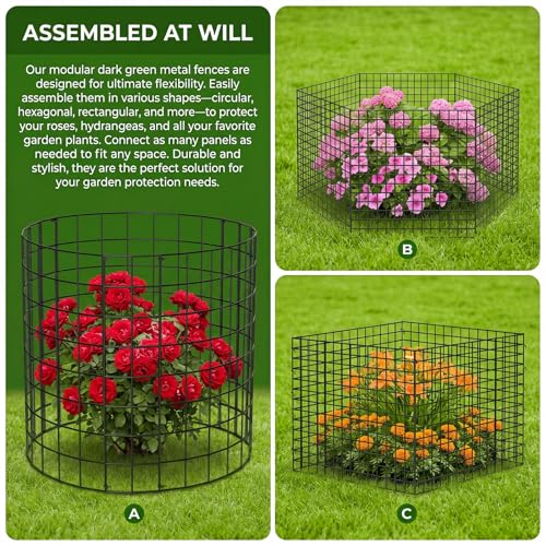 10 Packs Round Plant Protector from Animals,Metal Wire Mesh Garden Plant Cages for Outdoor Gardening Supplies, Garden Protection Rabbits Chickens Ducks for Vegetables, Flowers, Shrubs (12'' x 12'') - size: 12'' x 12''