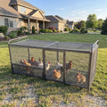 63 Inch Heavy Duty Metal Chicken Coop with Bottom Mesh Floor, Portable Chicken Cage with Feeding Door and Top Access, Outdoor Rabbit Hutch for Chickens Ducks Bunnies Quail - size: 63.0"L x 24.0"W x 29.9"H