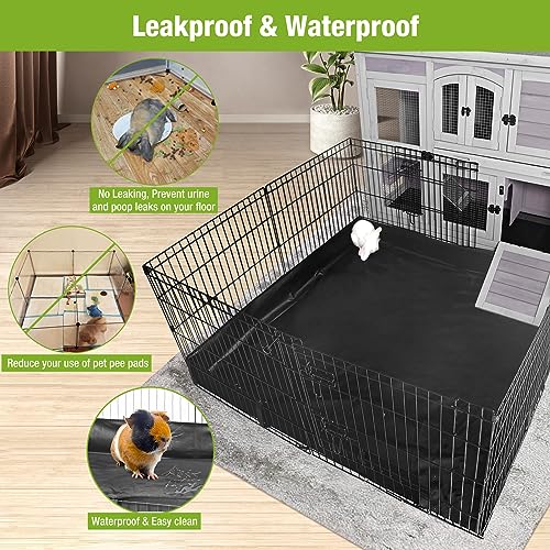 GUTINNEEN Rabbit Pet Playpen Bunny Run Extension Indoor Small Animal Pen (Playpen Only) - color: Black, size: 48.0"L x 48.0"W x 24.0"H