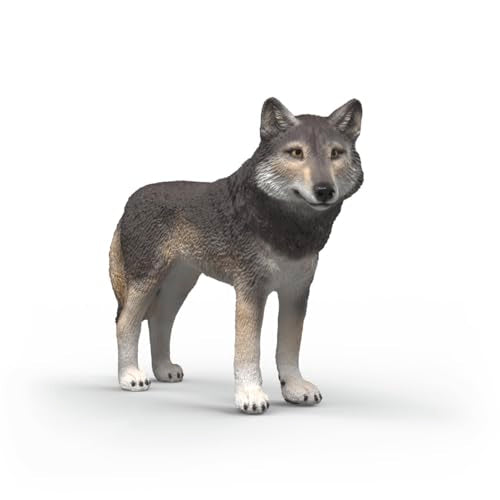 Schleich Wild Life - American Wolf Toy Figurine - Kids Ages 3+ | 14991 | Wild Animal Figurine, Realistic Animal Toys, Safari Toy for Boys and Girls, Screen-Free Imaginative Pretend Play, Montessori - style: American Wolf