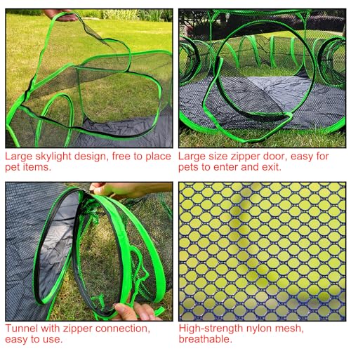 Small Animal Playpen Guinea Pig Hedgehog Cage Rabbit Cage with Fun Surround Tunnel Breathable & Transparent Pop Open Exercise Yard Fence with Top Cover Anti Escape - color: Upgrade