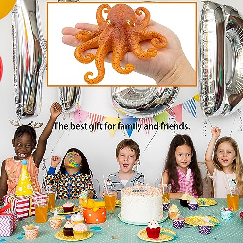 Mini Realistic Under The Sea Life Figure for Toddler Bath Bathtub, TPR Super Stretch Octopus Toy, Great for Kids' Parties, Gifts & School Projects (Octopus) - style: Octopus