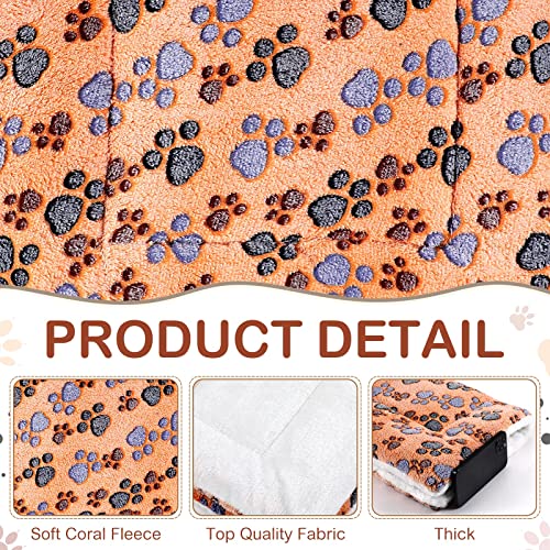 4 Pack Ultra Soft Dog Cat Bed Mat Small Animal Guinea Pig Bed with Cute Print Reversible Fleece Dog Crate Kennel Pad Cozy Washable Thickened Hamster Pet Beds Mat(21 x 14 Inches,Vivid Color) - color: Vivid Color, size: 21 x 14 Inches