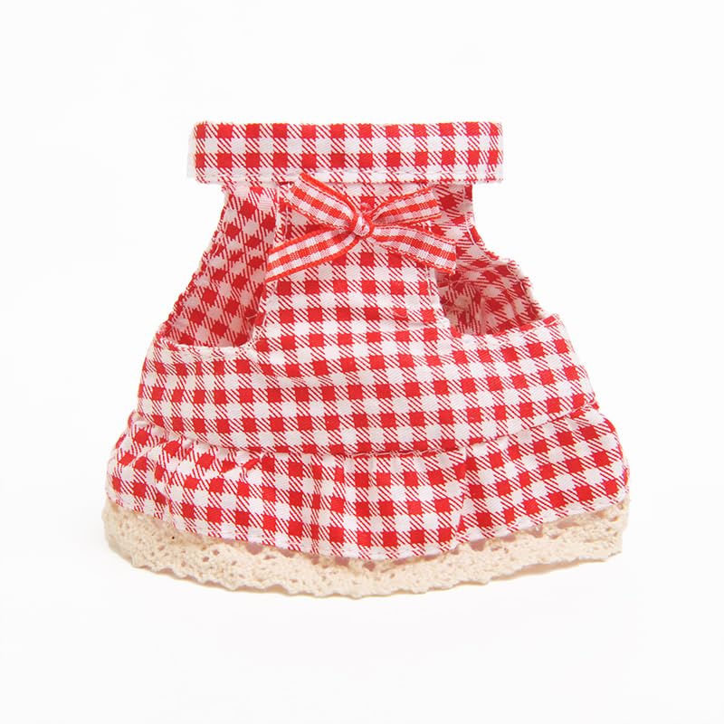 Squirrel Harness and Leash Set,Small Animal Dress Vest for Fancy Rats, Sugar Gliders and Small Pets, Adjustable Walking Outfit with 4FT Leash,Red Plaid, S,1530-1 - color: Red Plaid, size: S: 4-6" Neck, 6-7.5" Chest, Squirrel/Rat