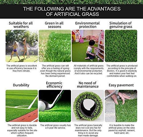 Premium Artificial Grass, Drainage Mat, 3' x 5' Artificial Turf for Dogs, Cats, Pets, Turf Realistic Indoor/Outdoor for Garden, Patio (15 sq ft) - 4 Pack - size: 3ft*5ft