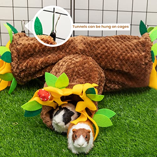 Guinea Pig Hideout, 3 Way Collapsible Small Animal Tunnel Cage Accessories | Playing & Sleeping & Resting Pet Tubes Toy Small Pet Supplies for Rat, Guinea Pig, Hedgehog, Ferret, Chinchilla, Hamster