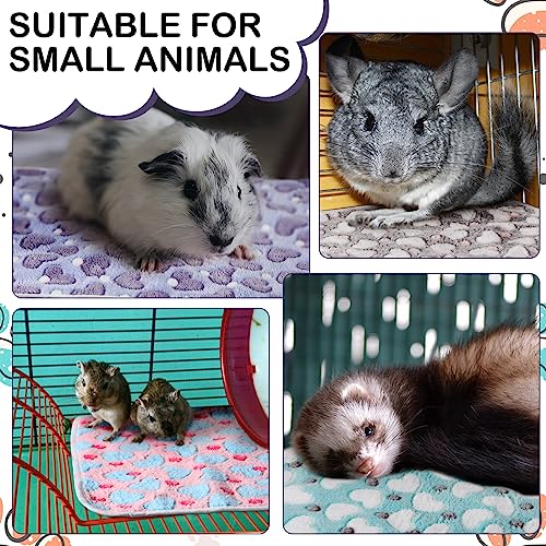 Tudomro 8 Pcs Absorbent Guinea Pig Blankets Washable Small Animal Fleece Bedding Cage Liners Reusable Pet Sleep Mat Pad Cover for Ferret Chinchilla Furniture Protection(Heart,47 x 24 Inch) - size: 47 x 24 Inch