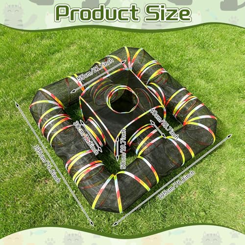 CypherX Outdoor Rainbow Cat Enclosure, 5 in 1 Portable Cat Tents for Outside Cage Free Outside Pet Enclosure Cat Tunnel Outdoor Playground for Indoor Cats and Small Animals - size: 5 in 1 Haven(11.8"W)