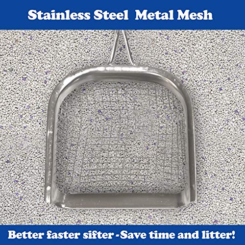 Sand Dipper Metal Cat Litter Scoop – Long Handle Cat Poop Scooper for Litter Box (41”), Heavy-Duty Stainless Steel Kitty Litter Scoop (Mid-Adjustable) - size: 4 - Mid-Adjustable