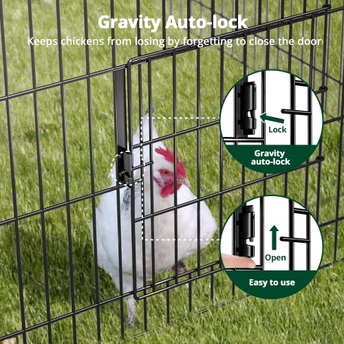 Chicken Coop, 86"x40"x40" Chicken Run Pen with Cover for Yard | Waterproof Sunshade Cover, Auto-lock Door, Ground Stake, Metal Portable Chicken Tractor for Poultry, Rabbits & Small Animals - size: 86.0"L x 40.0"W x 38.5"H