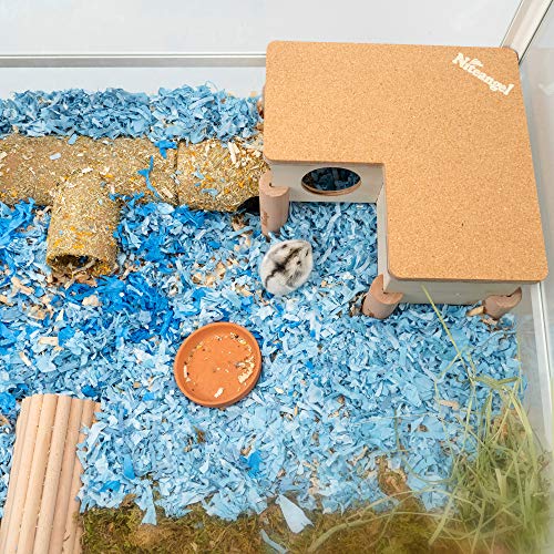 Niteangel Multi-Chamber Hamster House Maze: 1 Entrance 3 Rooms Maze Habitat | No-Disturb Removable Lid - Encourage Pets Hide and Explore Freely Hideout & Tunnel Maze Toys for Hamster Gerbils Mice Lemming - size: 3-Room Small
