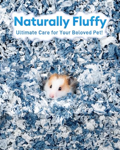 BUCATSTATE Hamster Bedding 15L, 99% Dust-Free Paper Bedding, Ocean Blue | FSC-Certified Paper Bedding, Compactly Packed to Expand 3X, with Vibrant Color and Odor Control for Guinea Pigs and Rabbits - color: Ocean Blue, size: 15L