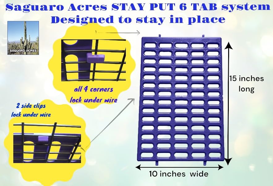 Saguaro Acres Rabbit Cage Resting Mat - Pack of 6 (Purple) - color: Purple