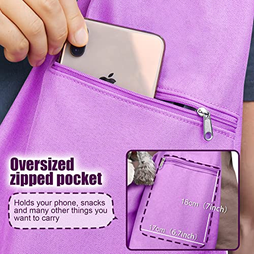 Dog Cat Sling Carrier Adjustable Padded Shoulder Strap with Large Zipper Pocket & Mesh Pocket for Outdoor Travel - color: Purple