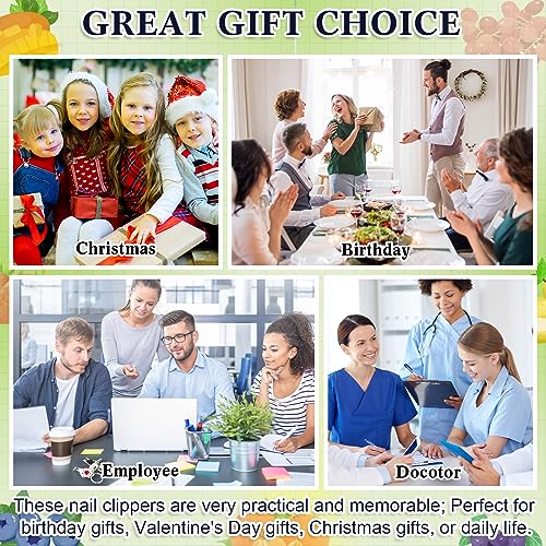 Roshtia 30 Pcs Fruit Nail Clipper Bottle Opener Inspirational Keychains Cute Stainless Steel Nail Cutter with Motivational Quotes Appreciation Travel Manicure Kit Thank You Gifts for Men Women