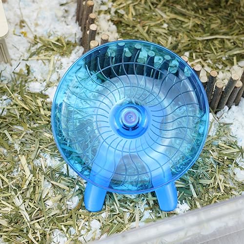 Hamster Wheel Flying Saucer Silent Exercise Wheel Running Wheel for Hamsters, Gerbils, Mice and Other Small Pets, Silent Hamster Running Wheel(Blue) | Non-slip surface, smooth & quiet spinning, durable plastic, encourages healthy exercise, for dwarf hamst