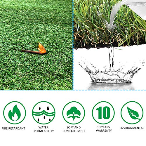 Petgrow Artificial Grass Rug 6.5 FT x10 FT(65 Square FT), Realistic Indoor Outdoor Garden Lawn Landscape Patio Synthetic Turf Mat- Thick Fake Faux Grass | Indoor Outdoor Garden Lawn Landscape Patio Pets Dog Synthetic Fake Faux Grass Mat - size: 6.5 FT x 1