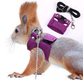 Squirrel Traction Rope Strap Anti-Bite Chain Rope, Adjustable Vest,Purple | Small Animal Walking Harness with Lead Leash/ No Neck Strain/ Stress-Free& Soft/ Hamster Gerbil Rat Mouse Ferret Chinchilla - color: Purple