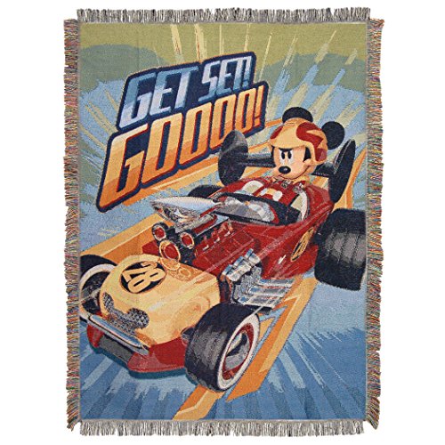 Northwest Mickey Mouse Woven Tapestry Throw Blanket, 48" x 60", Get Set Go - color: Get Set Go