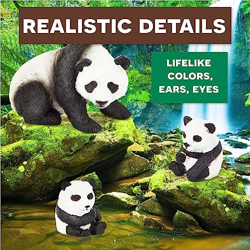 Terra by Battat Giant Panda Family Animal Figures, 4-Piece Set, Animals | 4 realistic plastic zoo animal toys with 2 adult pandas and 2 cubs for storytelling play, collecting, and learning, 3+ Years - style: Panda Family