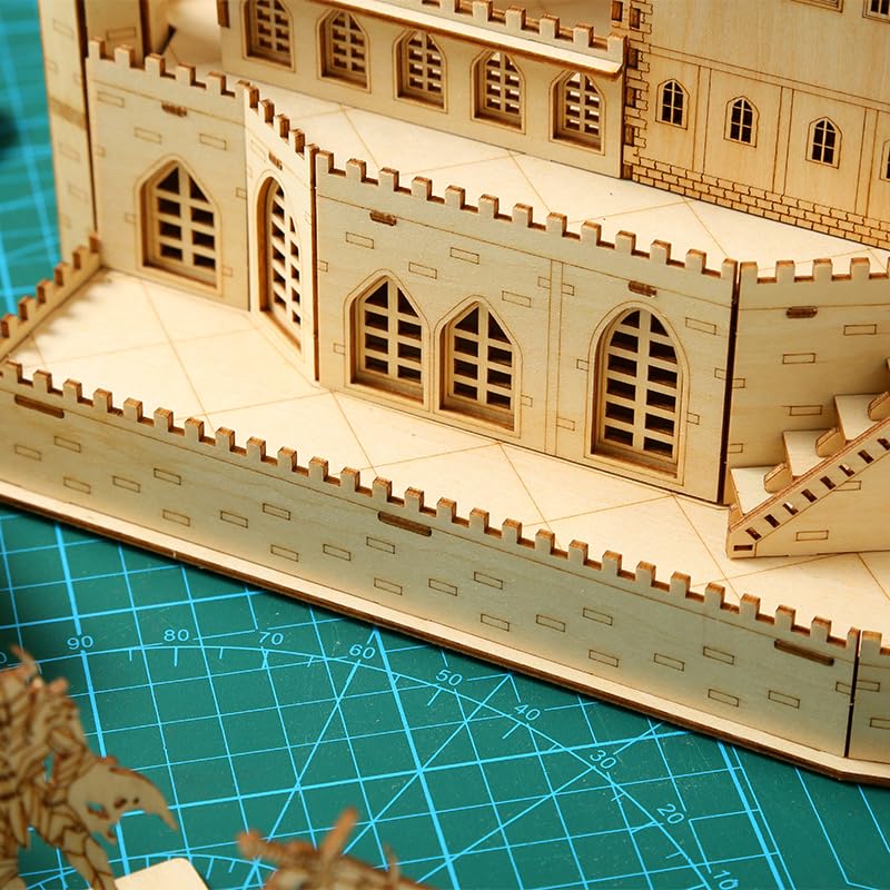 3D Wooden Puzzle for Adults, Mechanical Castle House Model, DIY House Model Building Kit Handicraft Wood Craft Hobbies Toy, Birthday for Hobbyist 14+ Family Women Men, 234 Pcs - style: Castle House