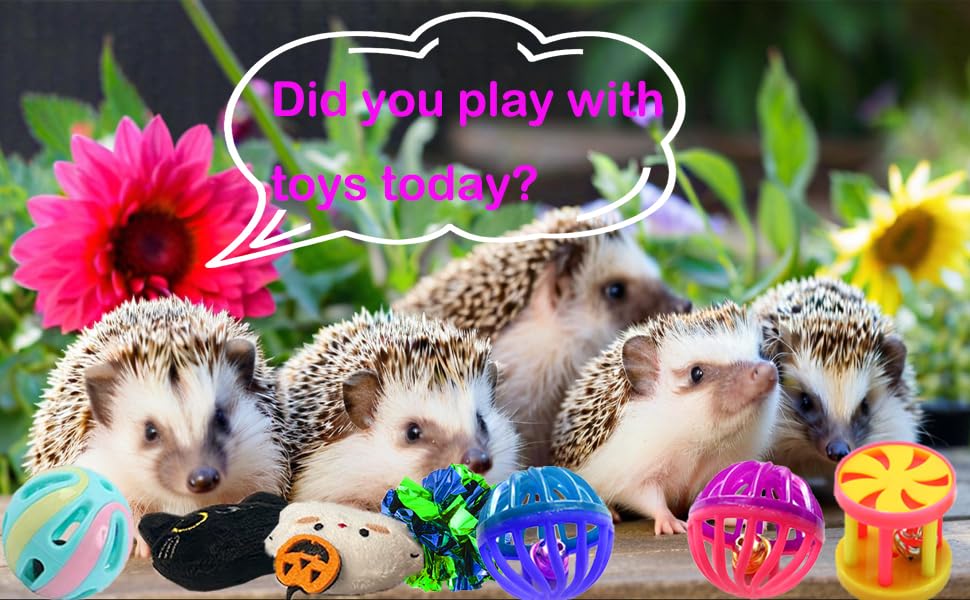 10 pcs Christmas Cute Hedgehog Enrichment Toys Hedgehog Supplies Cage Accessories Small Animal Ball Bell Pet Interactive Stuffed Toys (Halloween) - color: Halloween