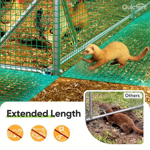 Quictent Large Metal Chicken Coop Run for 20+ Poultry w/Beige Nest Box | Side Hardware Cloth & Cover, Advanced Series Outdoor Walk-in Cage Hen Duck Rabbit Dog Pen Yard Farm House, 12x9x6.6FT - color: Beige, size: 142.4"L x 107.3"W x 78.0"H