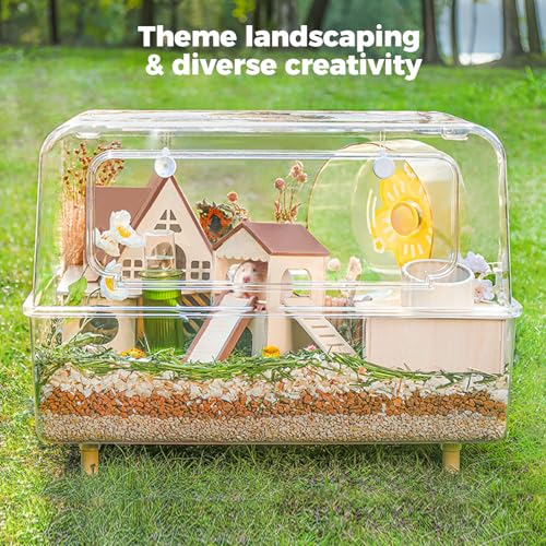 Mini&moe Hamster Platform - Small Animal Play Wooden Heigh Platform for Exercise Wheel Food Bowl Water Bottle and Other Cage Accessories