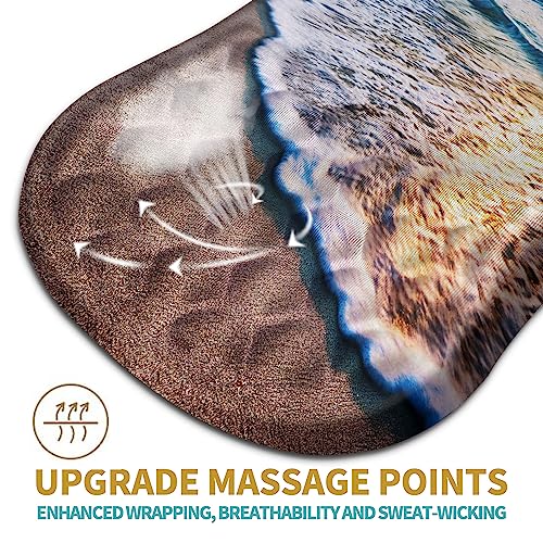 Hokafenle Ergonomic Mouse Pad Wrist Support with Massage Design, Wrist Rest Pain Relief Mousepad with Memory Foam&Non-Slip PU Base, Mouse Pads for Wireless Mouse & Desk (12x8 inch,Sunrise Beach) - color: HK017-Sunrise Beach